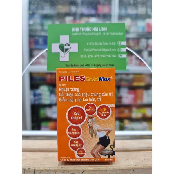 [Chính Hãng] PILES GOLD MAX - Giúp phòng và cải thiện các triệu chứng của trĩ, sa búi trĩ