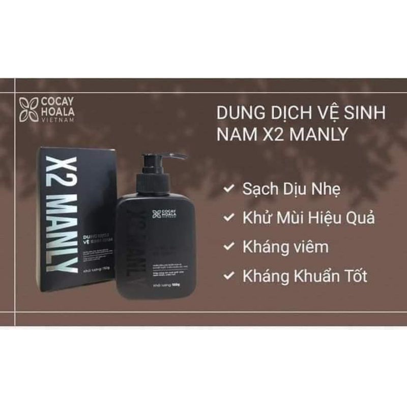 DUNG DỊCH VỆ SINH NAM X2MANLY - LÀM SẠCH SÂU CẬU NHỎ 150G