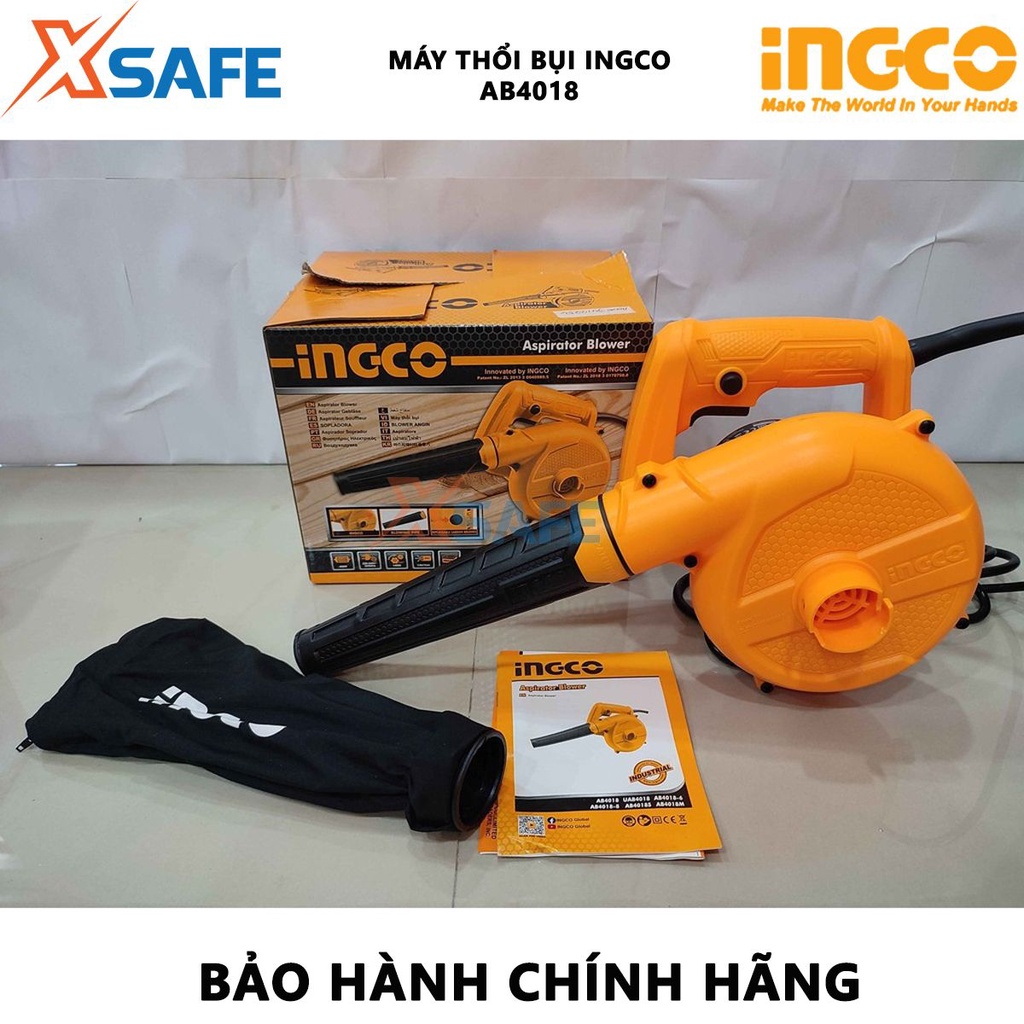 Máy thổi bụi INGCO AB4018 Máy thổi cầm tay 400W, tốc độ không tải 14000v/ph, kèm theo 1 túi gom bụi - [XSAFE]