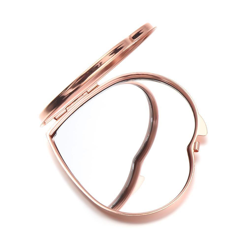 Gương Trang Điểm Mini Bằng Kim Loại Họa Tiết Hoa Hồng Thời Trang Cho Nữ