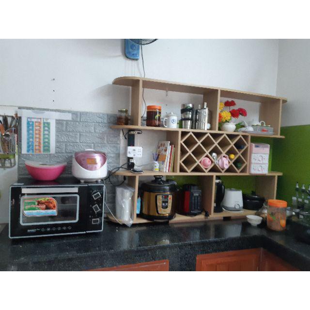 [ SALE NGÀY CUỐI] Kệ rượu treo tường 4 tầng 1.6m màu Gỗ hiện đại phòng khách- GP46.3 | BigBuy360 - bigbuy360.vn