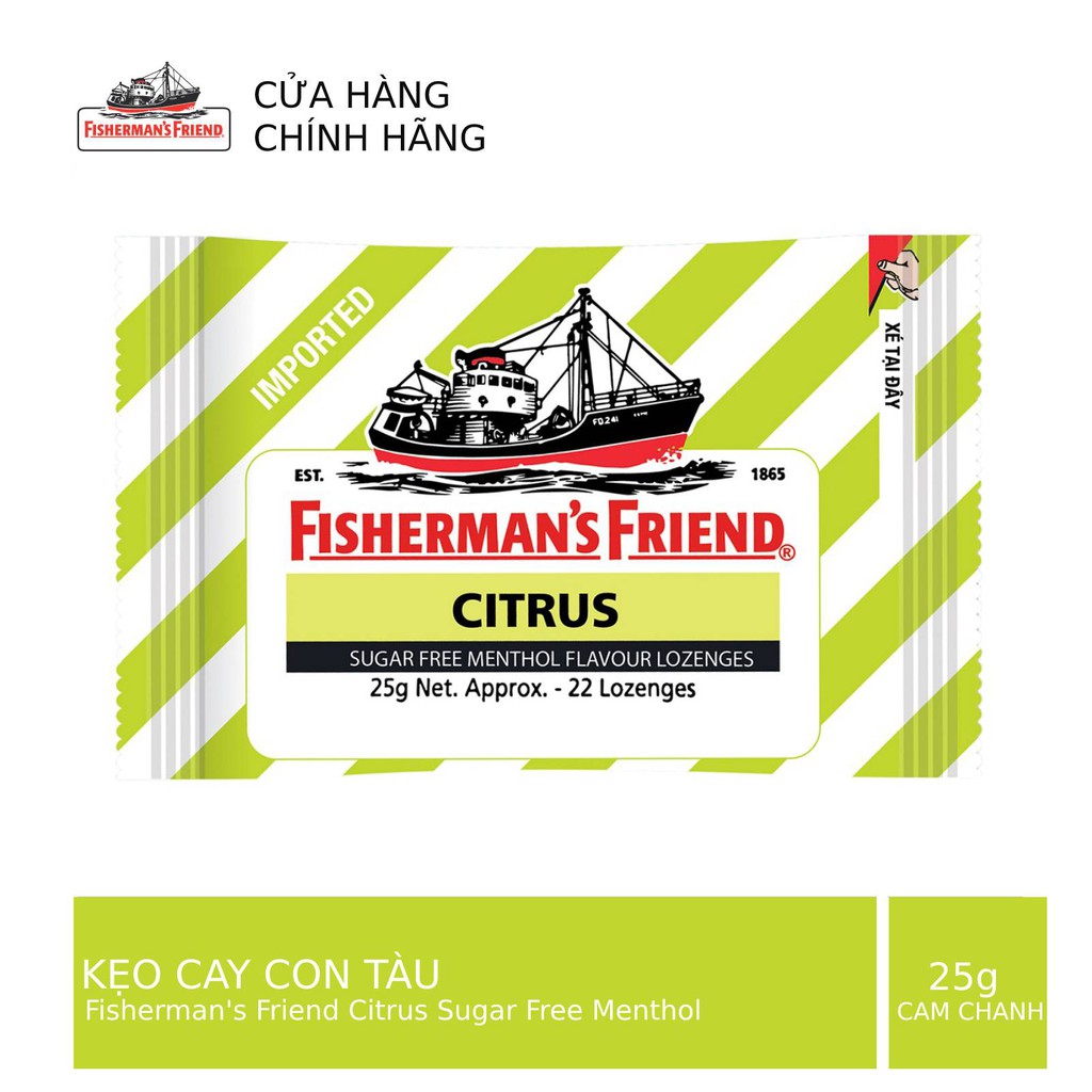 Kẹo Con Tàu Cay Fisherman's Friends Hương Cam Chanh 25g - 100964876