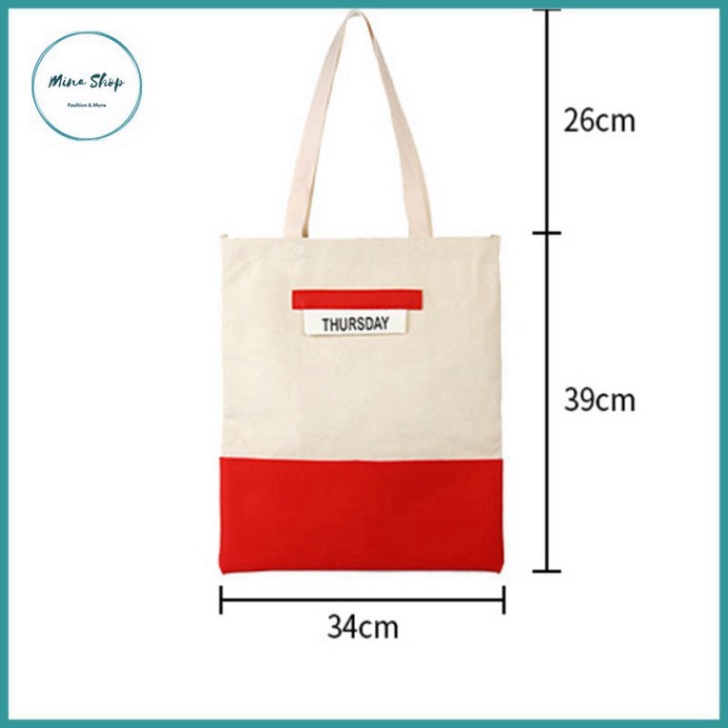 Túi vải canvas - Túi totte bag thời trang có khóa kéo, đeo đi học, đi chơi phong cách, thời trang, tiện lợi.