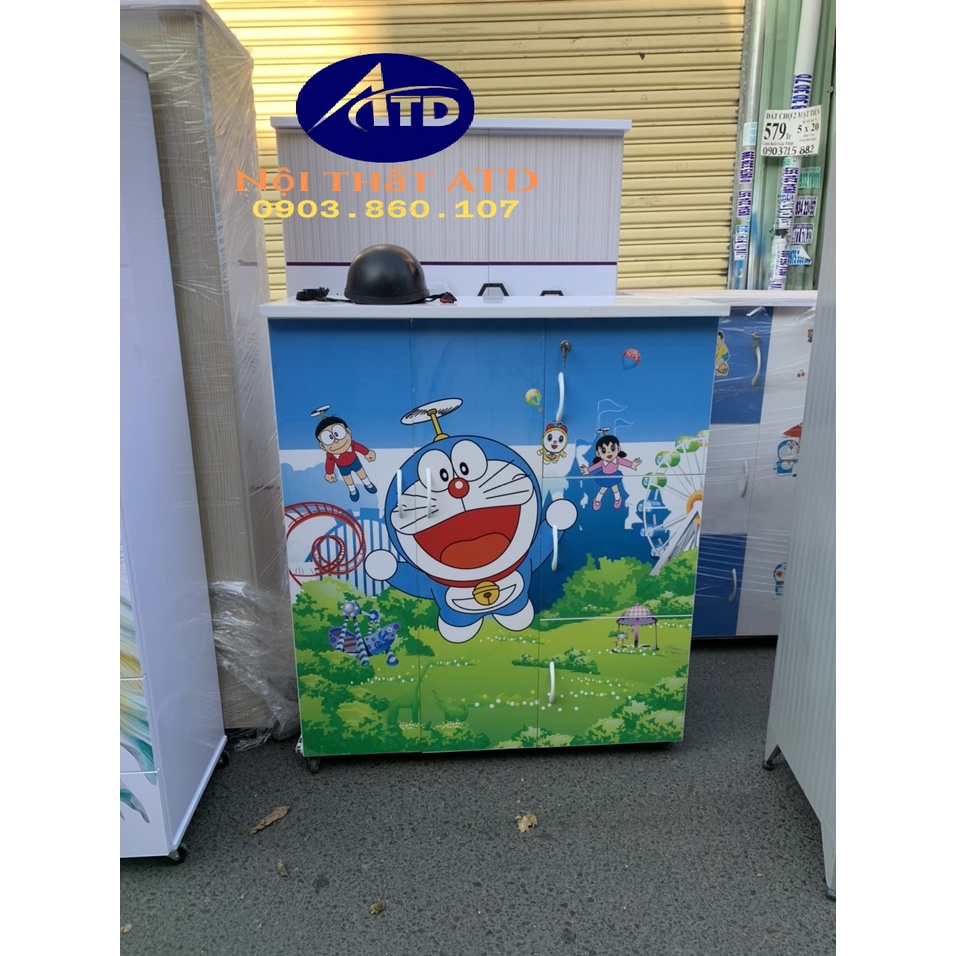 Tủ nhựa trẻ em in hình 3d siêu đẹp màu hồng cao cấp cho bé gái đựng móc đồ quần áo