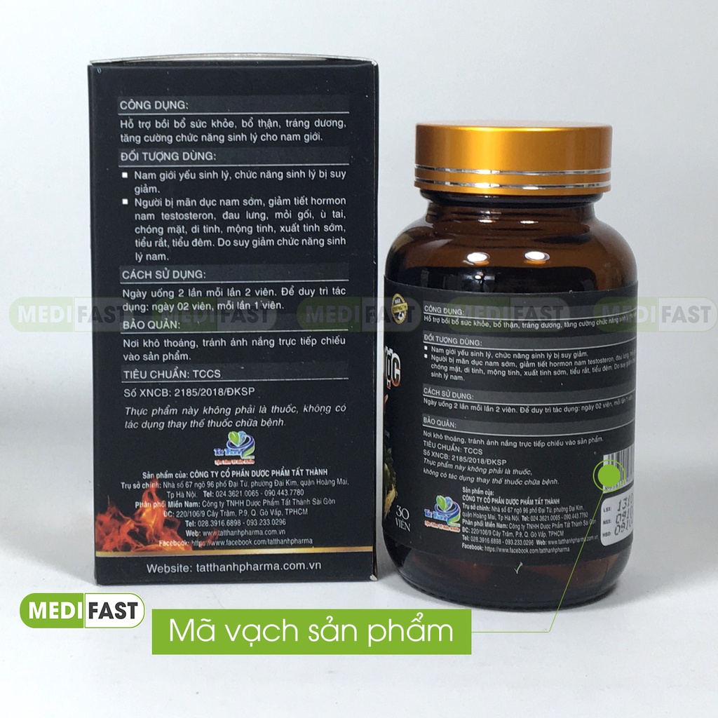 Vương Dược Maca hộp 30 viên hỗ trợ tăng cường sức khỏe sinh lý nam giới, bổ thận, tráng dương, tăng cường sinh lực