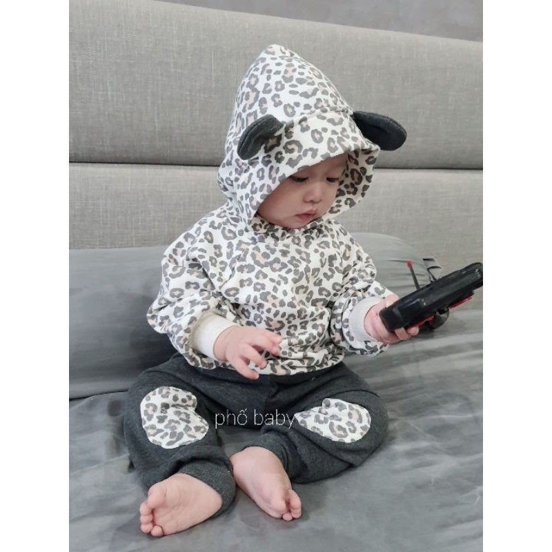 Bộ nỉ tai gấu báo