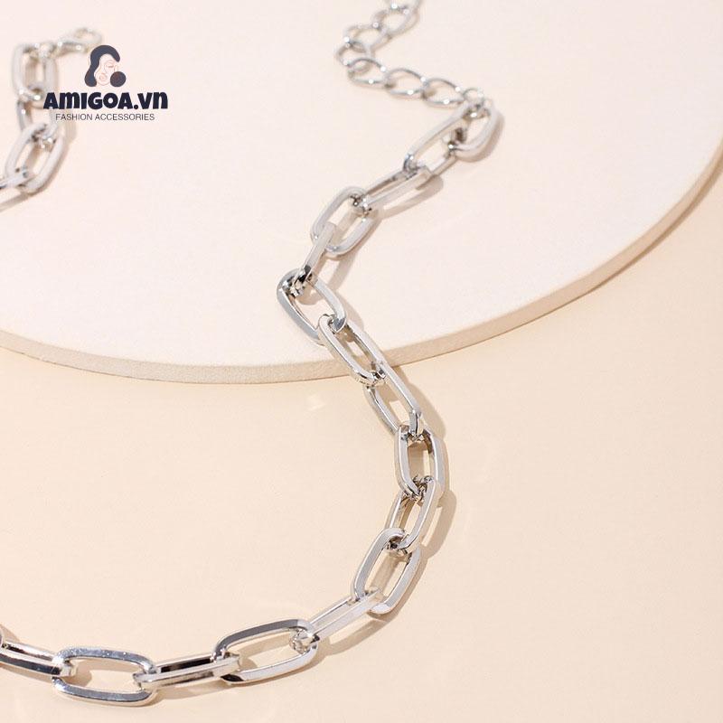 Vòng cổ Kim Loại Ngắn Phong Cách Punk Cổ Điển