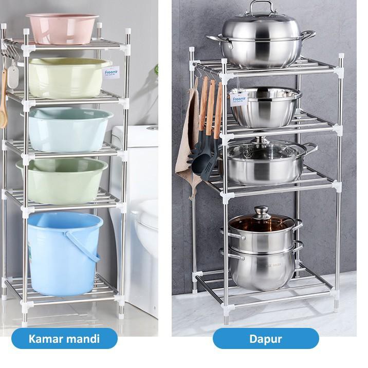 Kệ Để Giày 4-5 Tầng Bằng Thép Không Gỉ Tiện Dụng Cho Nhà Bếp | BigBuy360 - bigbuy360.vn