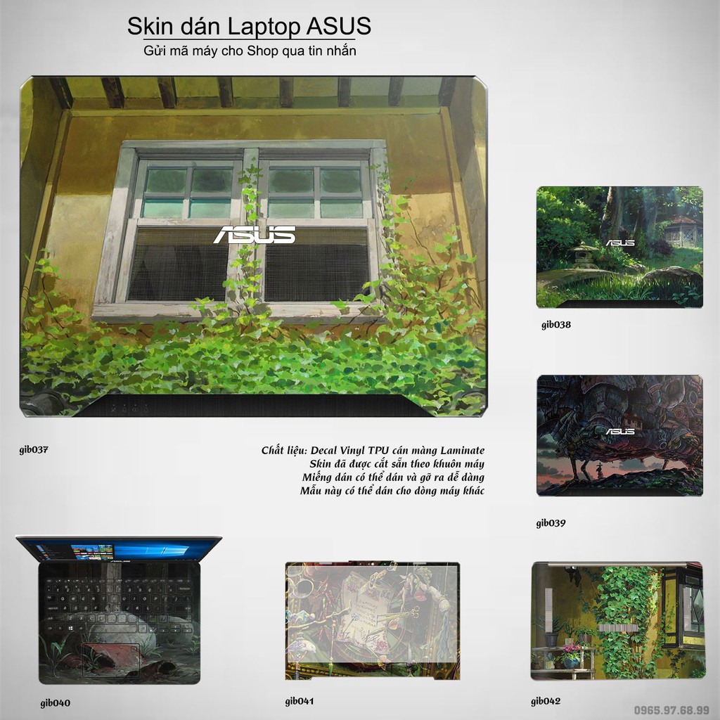 Skin dán Laptop Asus in hình Ghibli Nhật Bản (inbox mã máy cho Shop)