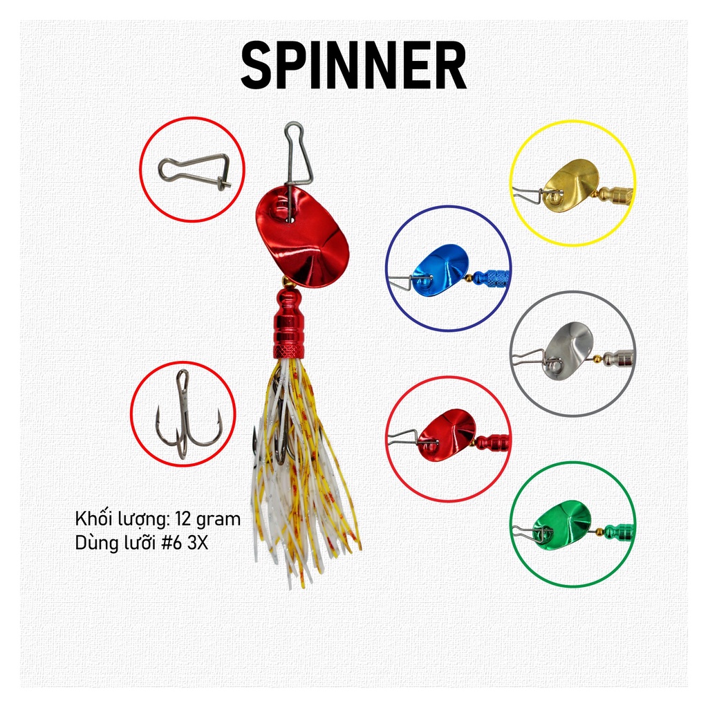 Spinner Thái Lan - Mồi giả câu lure cá lóc, chẽm - 12gr