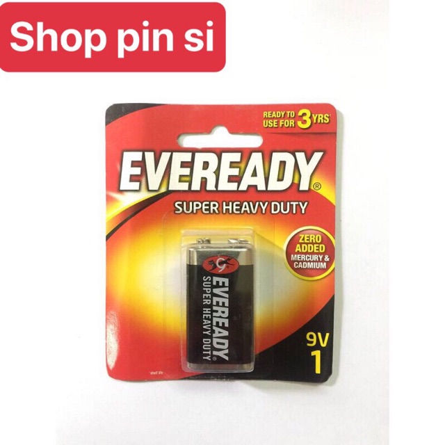 Pin vuông 9V Eveready 1222- Vỉ 1 viên