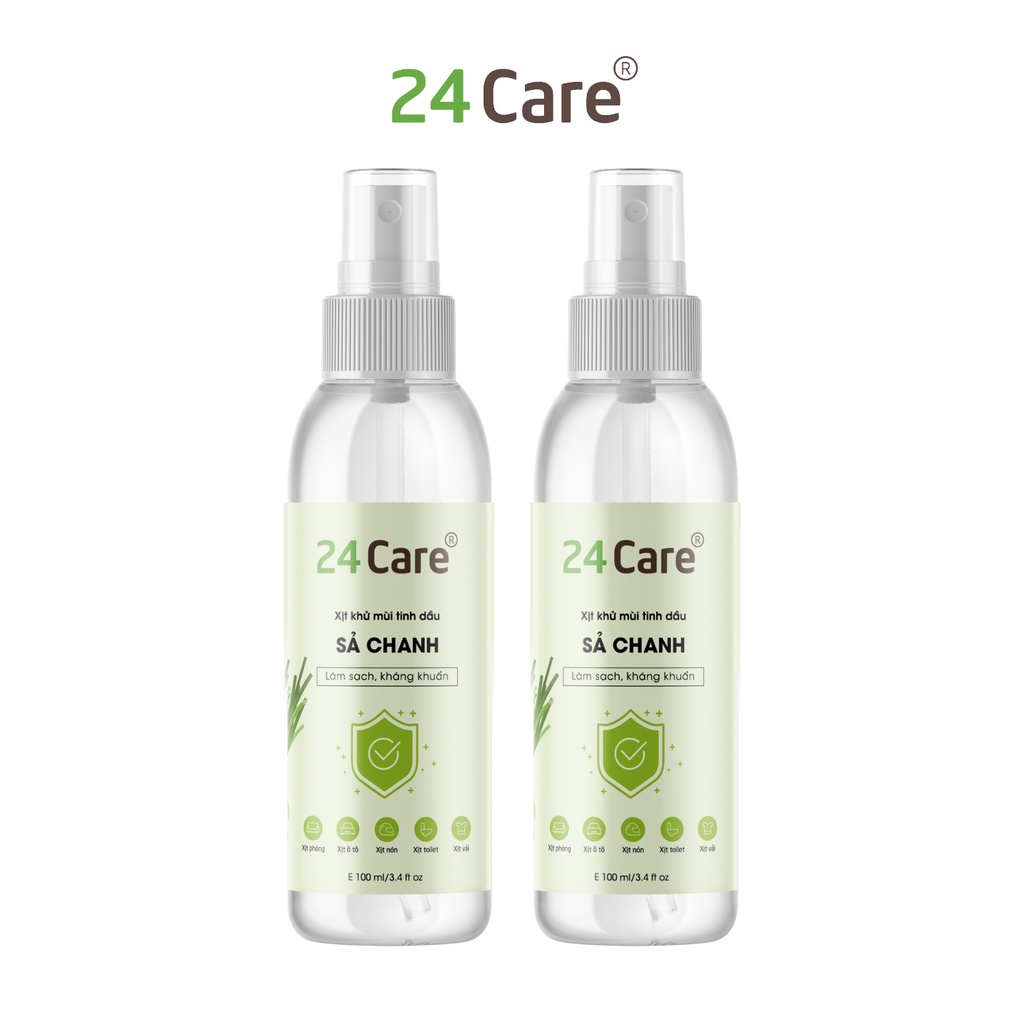 combo 2 xịt sả chanh 24Care 50ml/chai