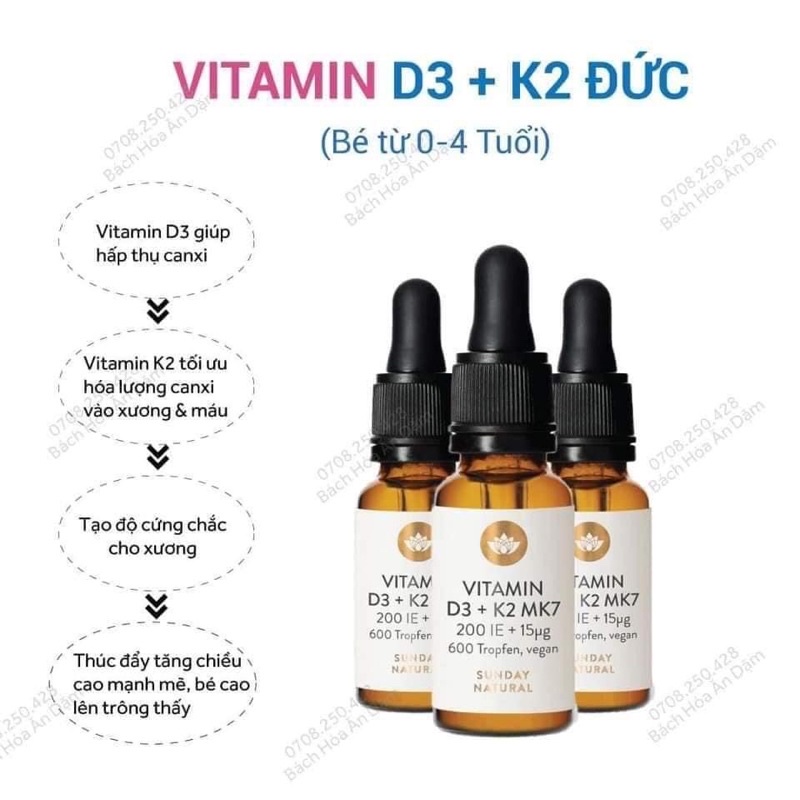 VITAMIN D3+K2 MK7 SUNDAY NATURAL ĐỨC