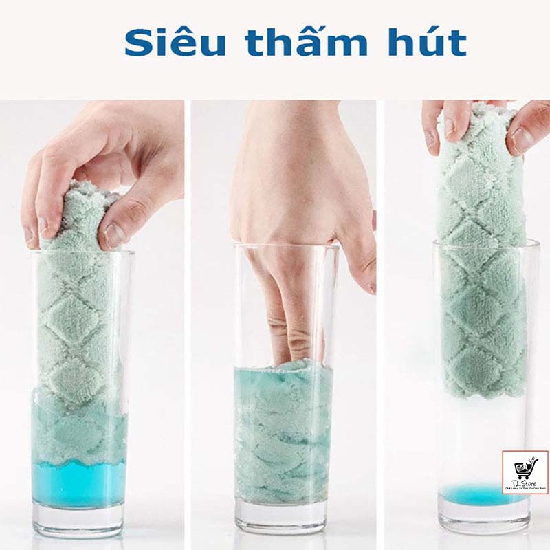 1 Khăn lau đa năng 2 mặt lau Bếp - Rửa bát - lau Bàn khăn thấm nước siêu tốt nhanh khô [KHĂN 2 MẶT]