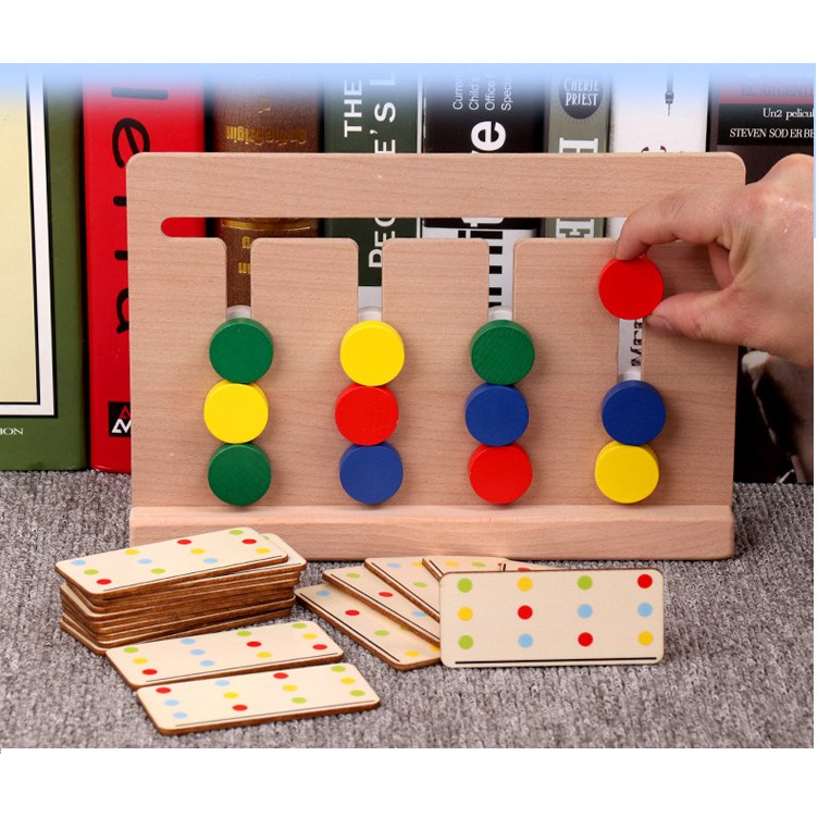 Giáo Cụ Montessori - Four color game - Đồ Chơi Rèn Luyện Trí Tuệ Phát Triển Tư Duy Logic