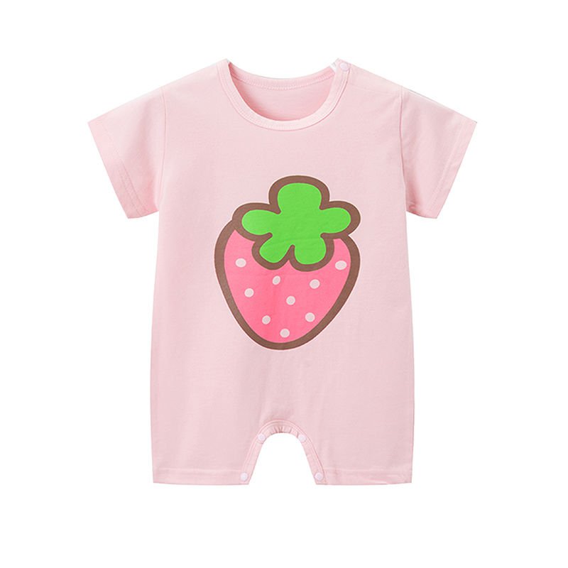 Áo liền quần làm bằng cotton tay ngắn dành cho bé vào mùa hè 2 3 6 tháng tuổi