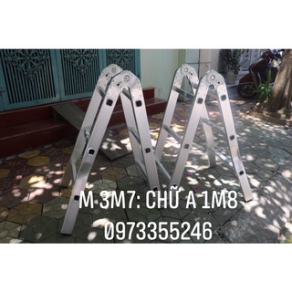 Thang nhôm gấp 4 đoạn chữ M 3m7