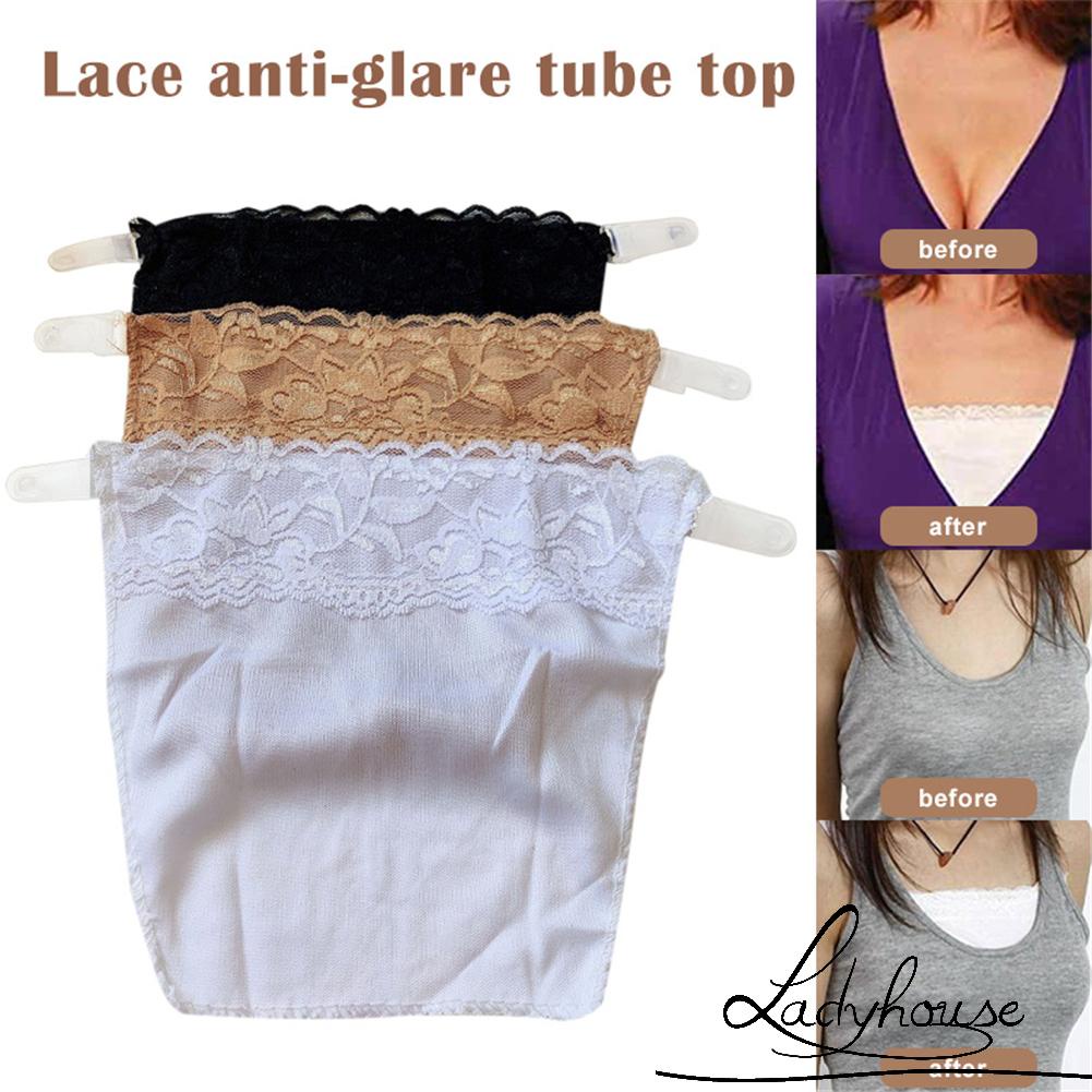 Ld-áo Lót Hai Dây Kẹp Phối Ren Màu Trơn Cho Nữ