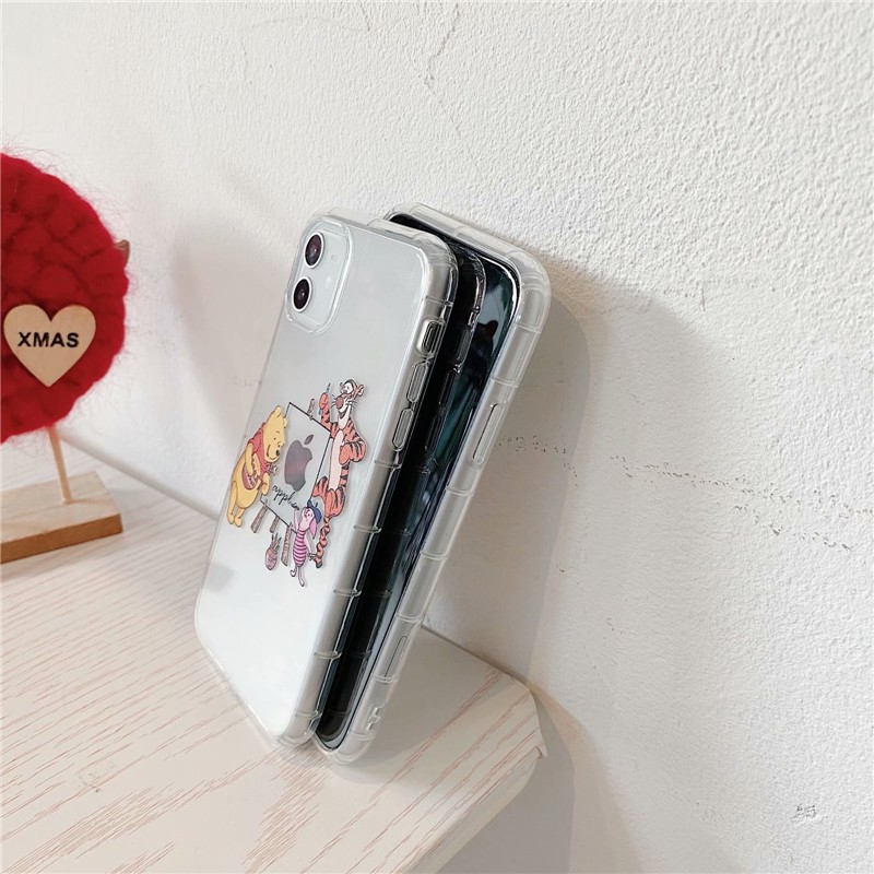Ốp điện thoại mềm chống sốc hình Winnie the Pooh cho Iphone 13 Pro Max X XR XSMAX 6s 7 8 plus se2 6Plus iphone11/12pro max 7plus