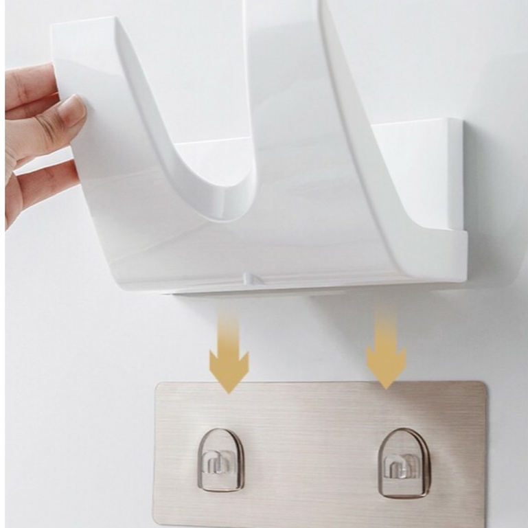 Giá để nắp vung nồi thớt đa năng- Kệ để thớt, nắp vung nồi dán tường có móc treo thông minh tiện dụng (hàng có sẵn)