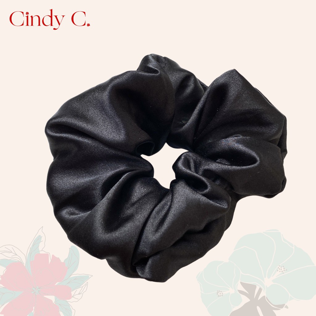 Dây buộc tóc scrunchies CINDY C Chất Liệu Lụa Cao Cấp kiểu dáng Basic S21846 và nơ