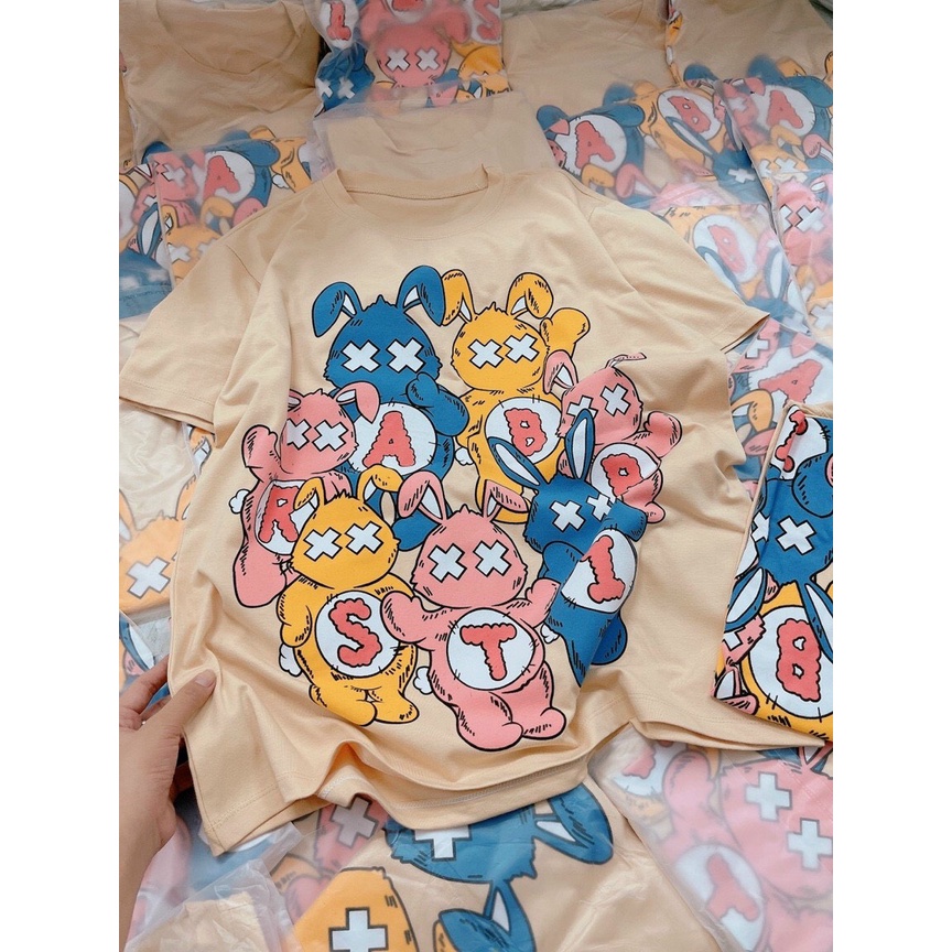 Áo thun pull hoạ tiết thỏ form rộng 𝐊𝐄̀𝐌 𝐀̉𝐍𝐇 𝐓𝐇𝐀̣̂𝐓  𝐁𝐀𝐎 𝐊𝐈𝐄̂̉𝐌 ❌