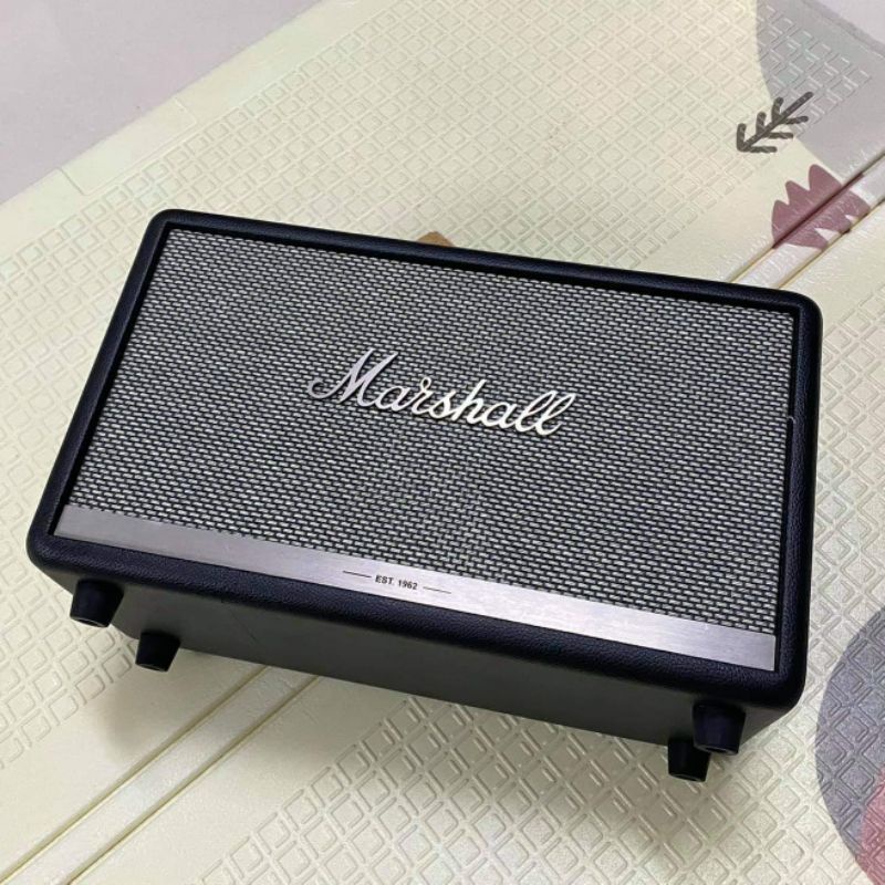 lôgô loa Marshall phủ nhôm xước bằng kinh loại inox siêu đẹp