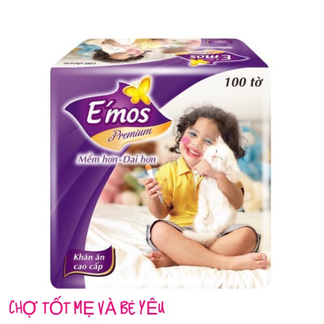 5 GÓI KHĂN GIẤY VUÔNG EMOS 100 TỜ