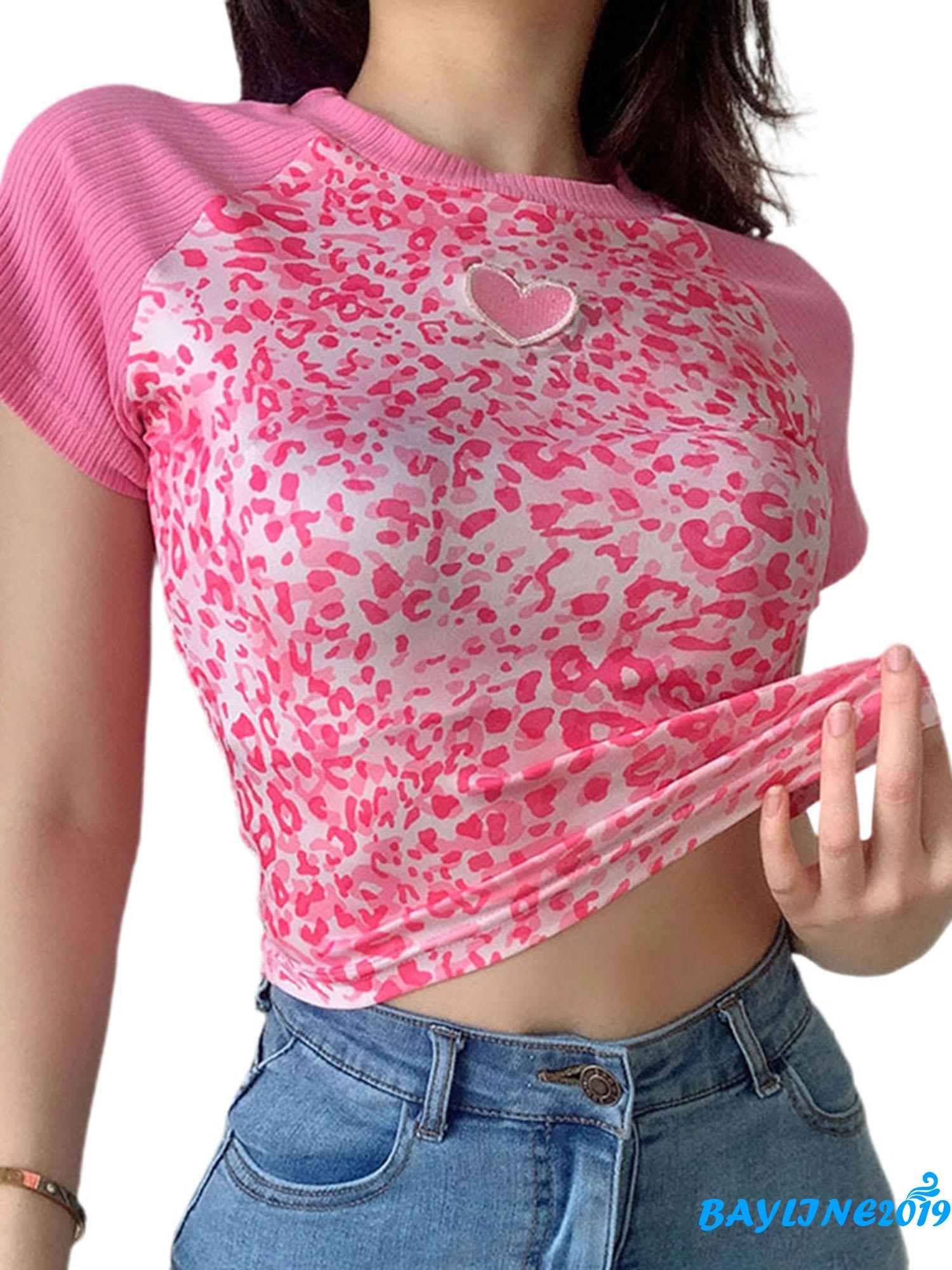 Áo Thun Ngắn Tay Họa Tiết Da Báo Cho Nữ | BigBuy360 - bigbuy360.vn