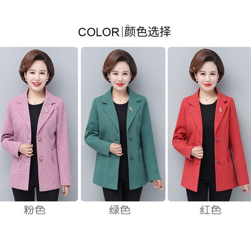❈Lớp áo khoác mùa xuân và thu 40-50 Thời tiết tuổi trung niên già nua cỡ lớn bộ đồ lỏng