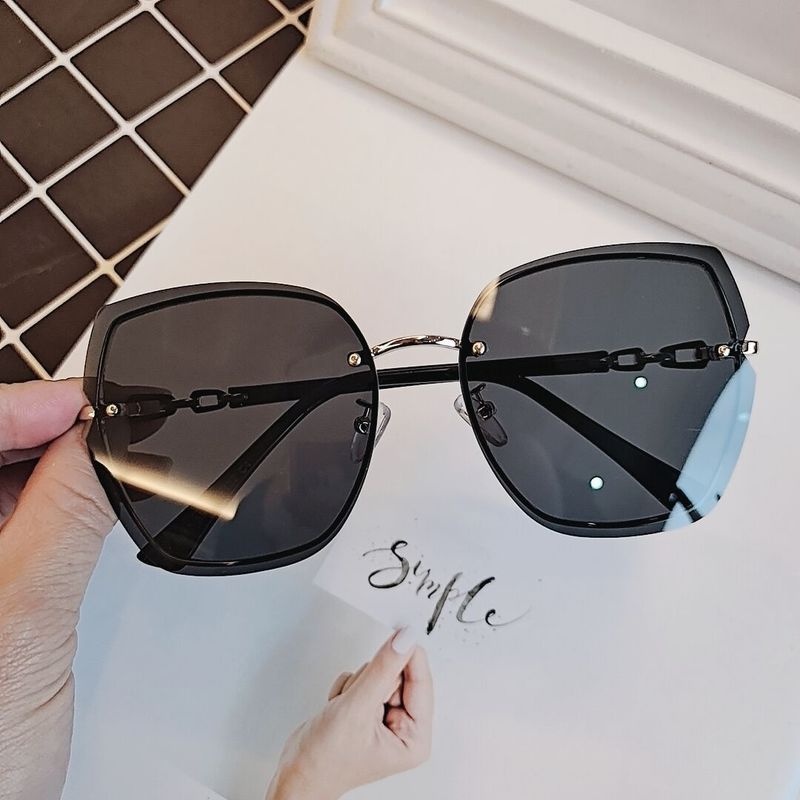 Kính Mát Gọng Kim Loại Tròng Phân Cực Gọng Kim Loại Thời Trang Retro Cho Nữ
