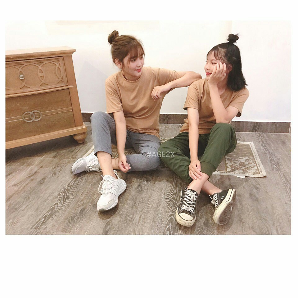Áo Thun Trơn VNXK Nữ Nam Unisex Chính Hãng AGE2X Màu Cà Phê Sữa TAN.