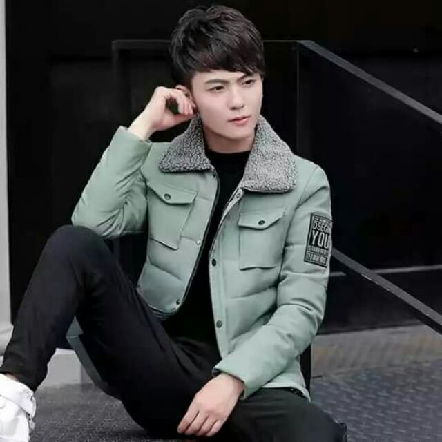 Áo khoác nam cổ lông