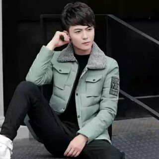 Áo khoác nam cổ lông