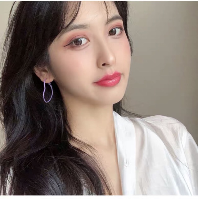 Hoa tai xinh phong cách hàn quốc màu tím