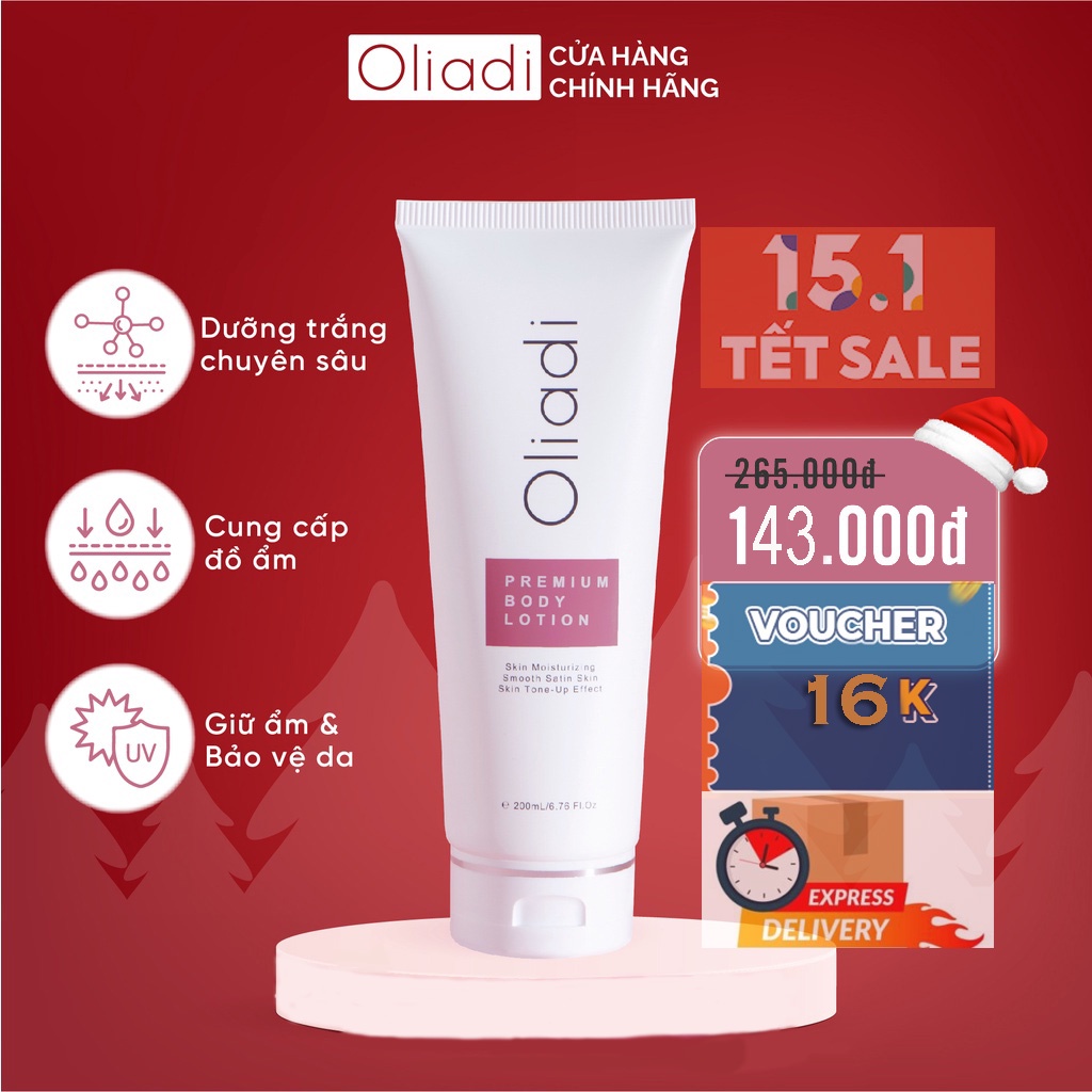 OLIADI - - Kem Body Oliadi Dưỡng Trắng Toàn Thân Với Công Nghệ Hạt Nano Phân Tử 200ML