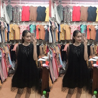 VÁY SUÔNG BẦU THỜI TRANG CHẤT REN