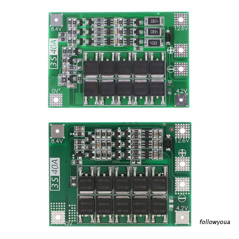 Bảng Mạch Bảo Vệ Pin Lithium 3s 11.1v 12.6v 40a W / Balance 18650