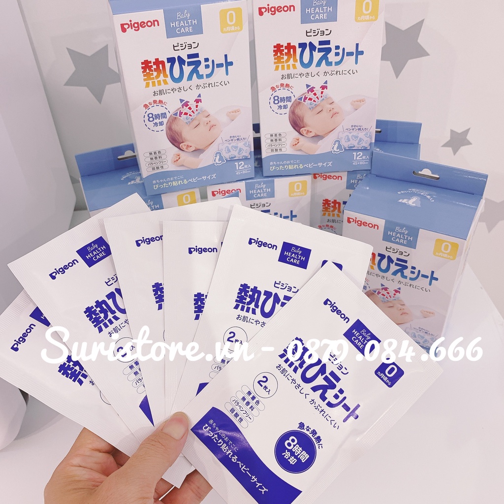 Miếng dán hạ sốt Pigeon cho bé 0m+ nội địa Nhật Bản mẫu mới