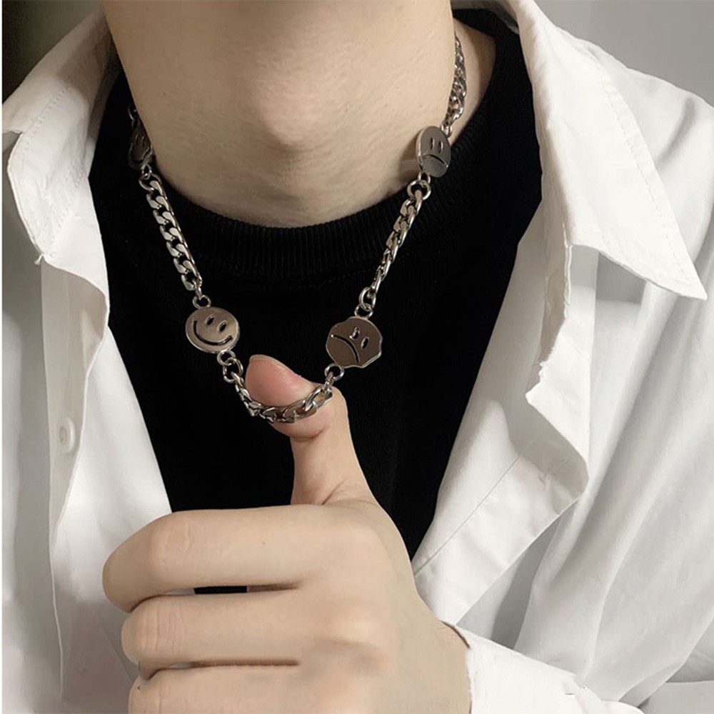 [Mã FAMAYFA giảm 10K đơn 50K] Dây chuyền/ vòng cổ bằng thép titan hình mặt cười phong cách hip hop cho cả nam và nữ | BigBuy360 - bigbuy360.vn