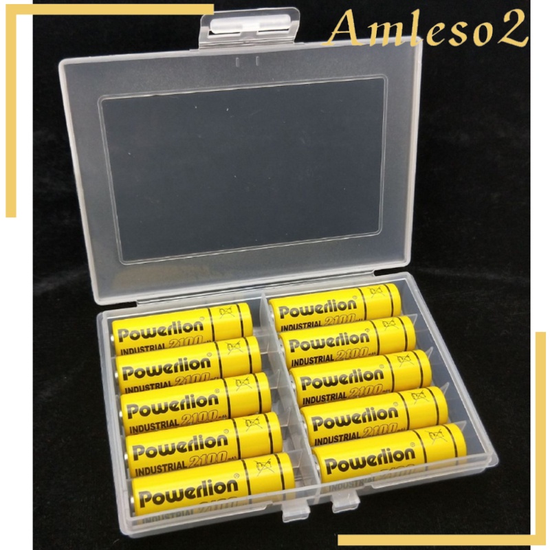 [AMLESO2]10X AA or AAA Battery Clear White Storage Case Holder Rechargeable Batteries