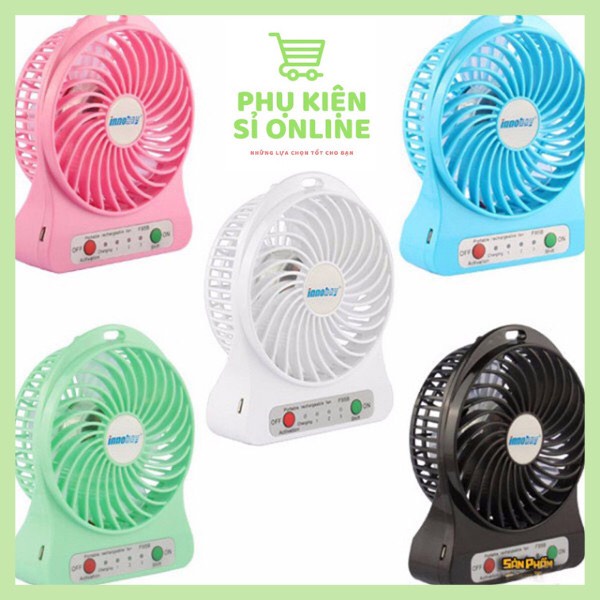 Quạt sạc tích điện mini 3 tốc độ gió tặng kèm 1 pin + 1 dây cáp sạc Store4girls