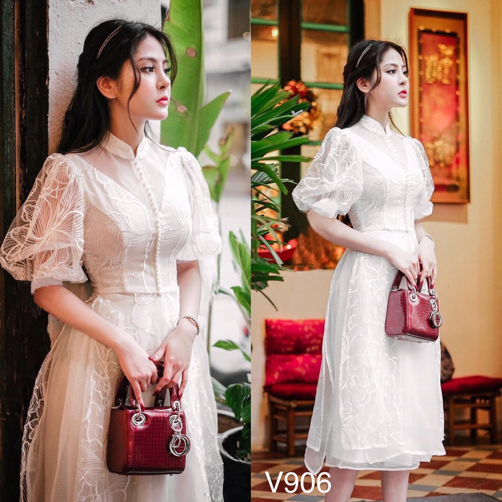 Topshop - Váy thiết kế công chúa dự tiệc tay phồng sang chảnh