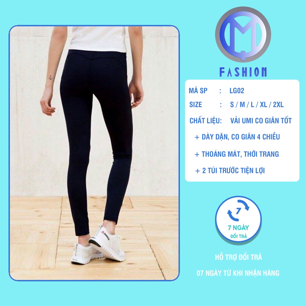 Quần legging Nữ dài cạp cao nâng mông co giãn cao cấp M Fashion LG02