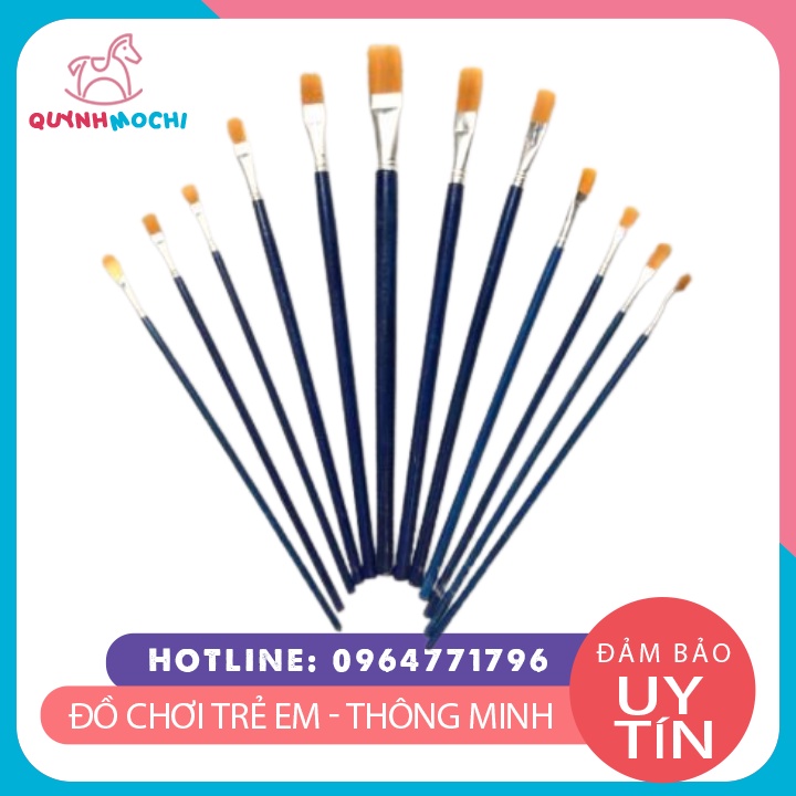 Bộ Cọ Vẽ Chuyên Nghiệp - Dùng Cho Màu Nước/Bột/Sơn Acrylic -Set 6/12 Cây