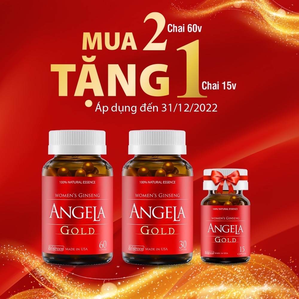 Angela Gold  hàng nhập khẩu Mỹ, hộp 60 viên.Tăng cường sinh lý nữ,hỗ trợ làm đẹp da,có kèm tem tích lũy
