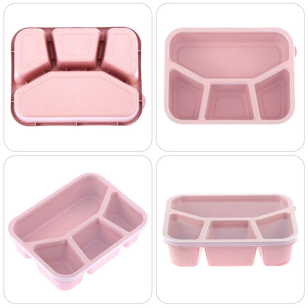 Hộp đựng cơm trưa bằng sợi rơm lúa mì bền bỉ nhiều màu sắc tiện dụng mang theo đi học/đi làm/du lịch