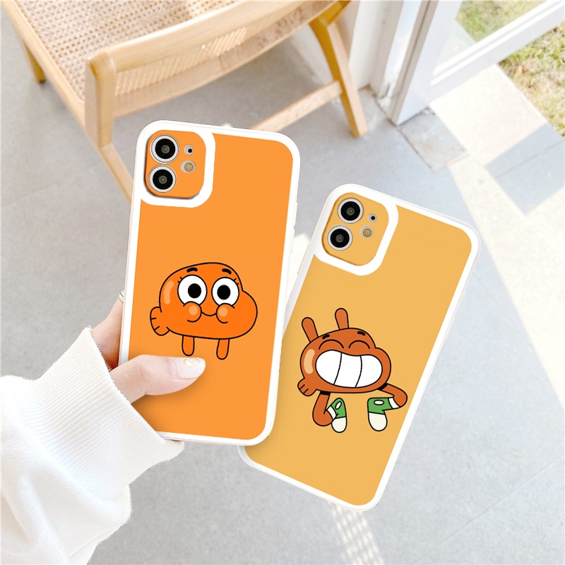 Ốp lưng iphone Mặt cam tinh nghịch cạnh vuông  cho iphone 11 7plus 8plus x xsmax 11pro max 12pro 12promax13promax tr1085