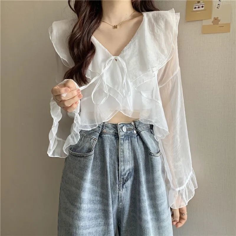 Áo Cardigan Tay Loe Cột Dây Chống Nắng Thời Trang Mùa Hè Xinh Xắn Cho Nữ