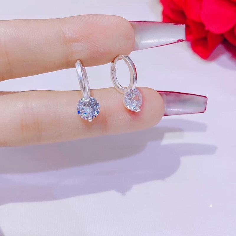 BÔNG TAI BẬP TREO ĐÁ NHỎ XINH - BẠC TA